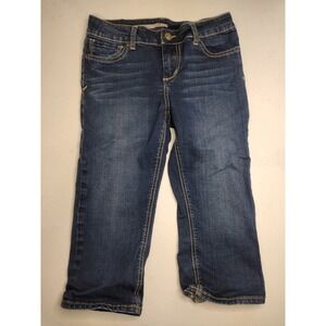 !iT Jeans Kids Size 14‎ Dark Wash Blue Straight Leg Stretch Denim capris